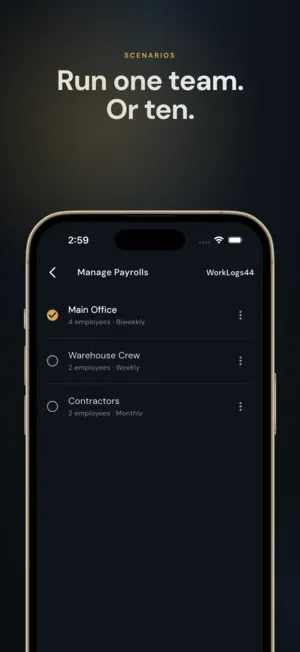 WorkLogs44 — Multi-employee run