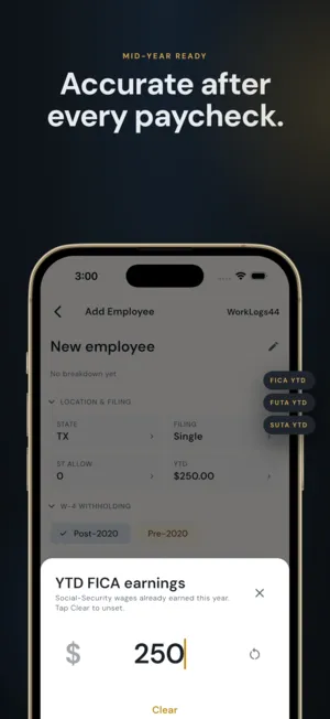 WorkLogs44 — YTD tracking